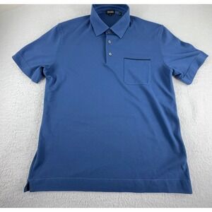 Zegna Polo Shirt‎ Mens 50 (M) Blue Short Sleeve Pocket Turkey Cotton